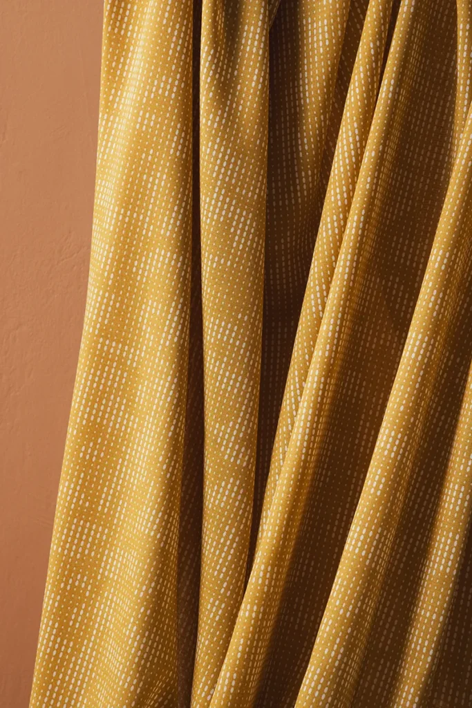 Deep yellow curtain fabric