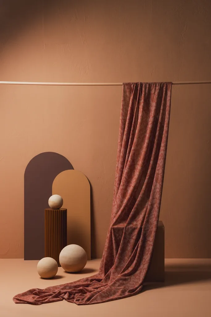 Deep textile curtain fabric