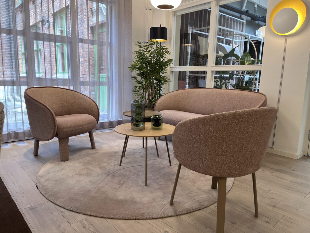 Custom made rug from Almedahls in our Oslo showroom.