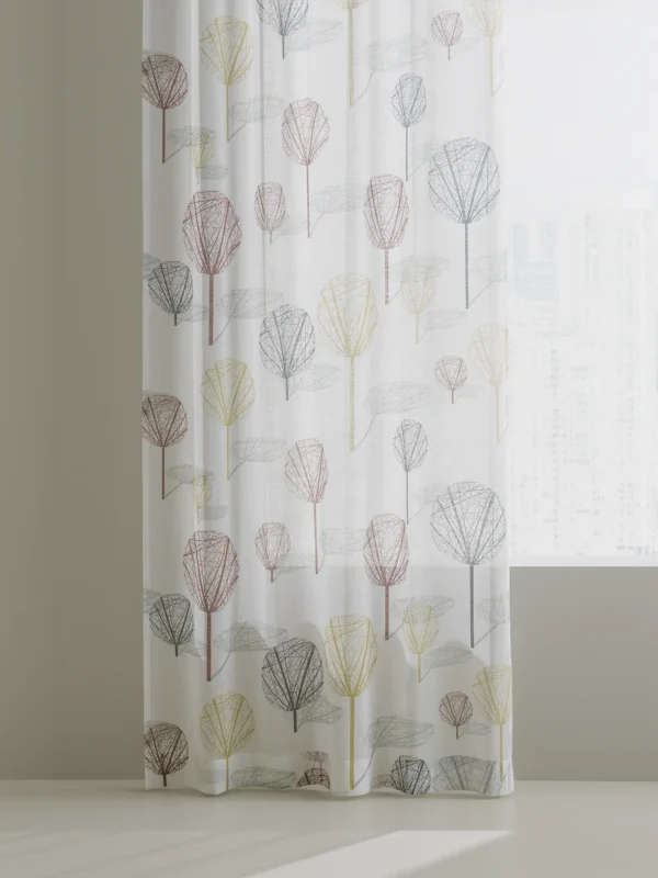 Elektra fabric with structured tree shapes.