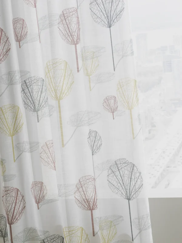 Elektra fabric with structured tree shapes.