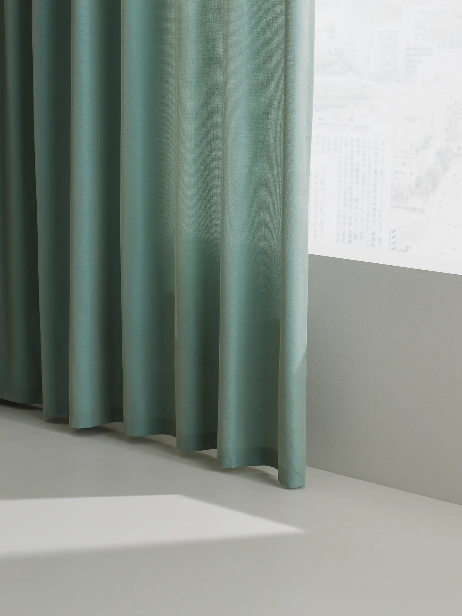 Panorama II 101695 4 Panorama II curtain fabric in a window to show transparency.