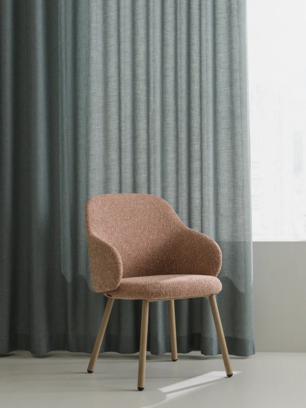 Tilt curtain fabric with a chair in photo