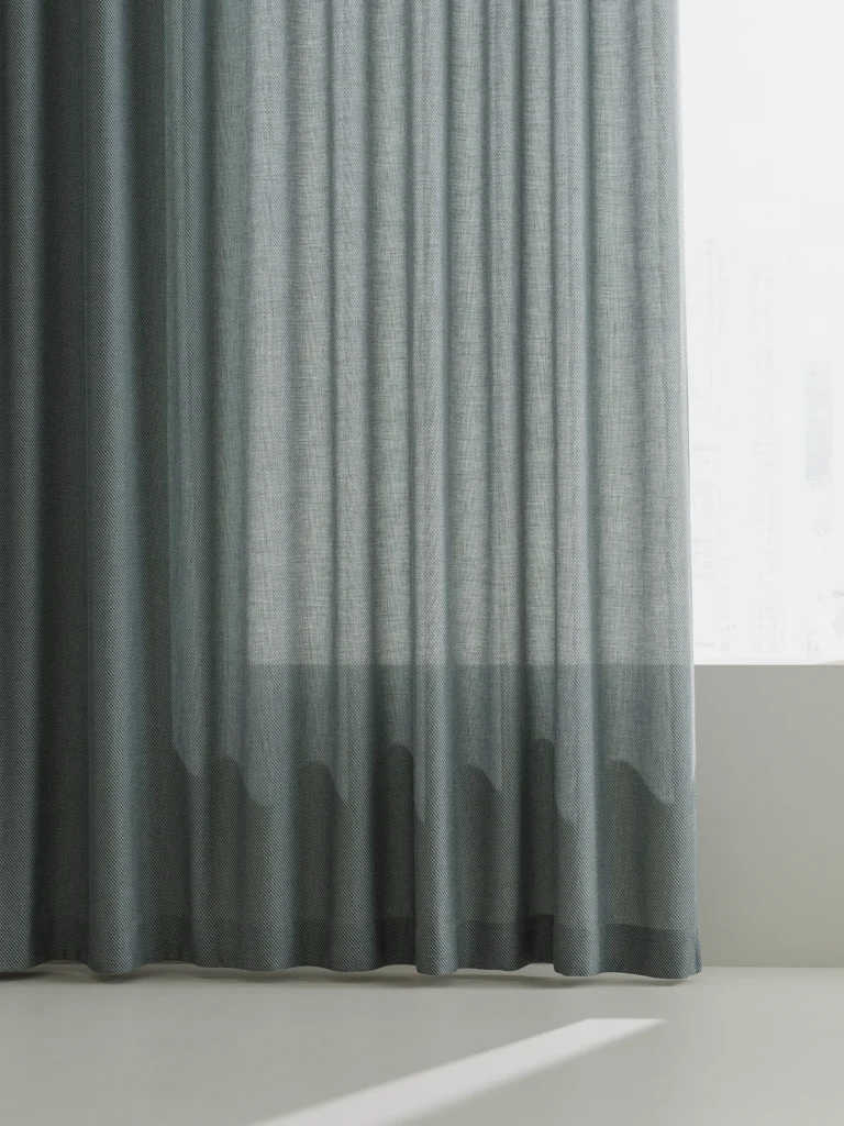 Tilt curtain fabric gray green colour