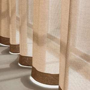 ZEN transparent hanging textile with soft drape and subtle woven texture, filtering daylight.